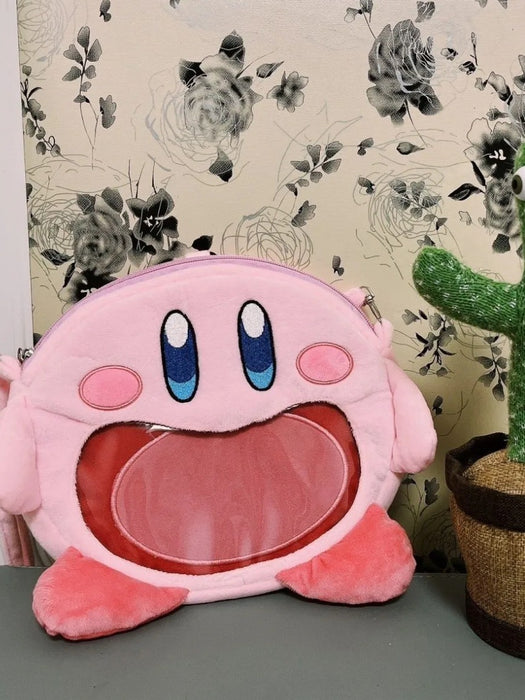 Anime Kirby Plush Bag Creative Big Mouth Crossbody Bag