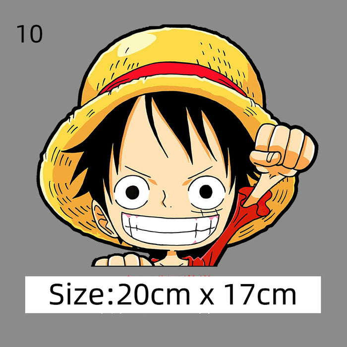 1Pcs Anime One Piece Luffy Car Stickers Body Scratches Cover Modified Decorative Car Stickers Bumper Stickers Pull Flowers