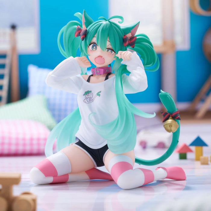 Vocaloid - Hatsune Miku - Desktop Cute - Nekomimi T-Shirt ver. (Taito) Figure