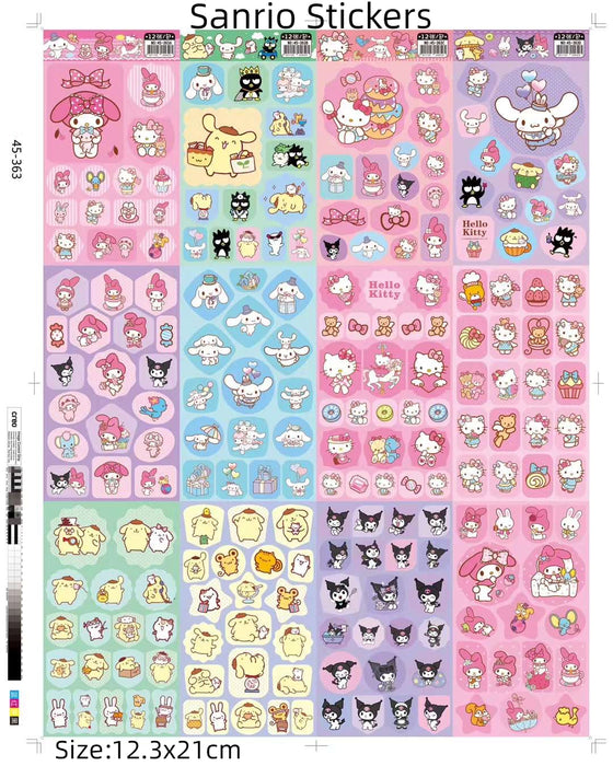 12 Sheets Sanrio Anime Stickers No:45-388