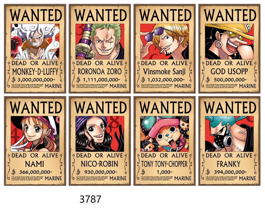 ONE PIECE 8PC A3-SIZE ANIME POSTER SET 3787