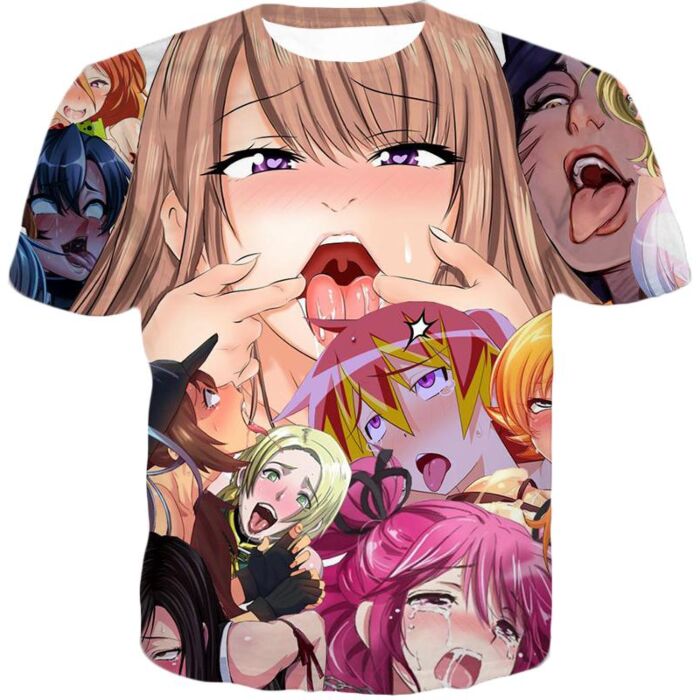 ANIME AHEGAO HENTAI 3D PRINT PULLOVER T-SHIRT CLOTHES