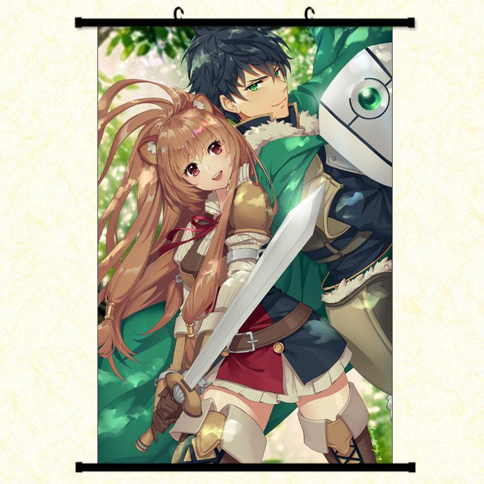 Wall Scroll - The Rising of the Shield Hero Raphtalia & Naofumi Iwatani