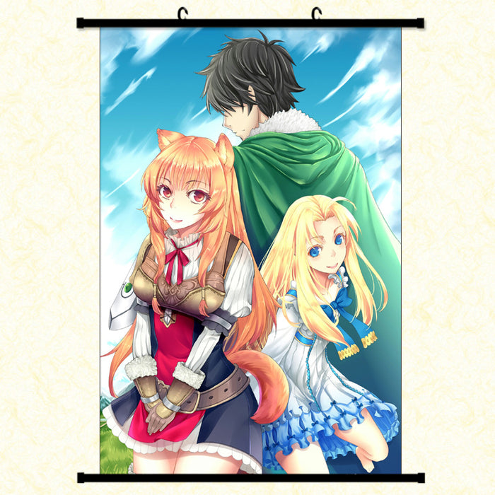 Wall Scroll - The Rising of the Shield Hero Raphtalia & Naofumi Iwatani & Filo