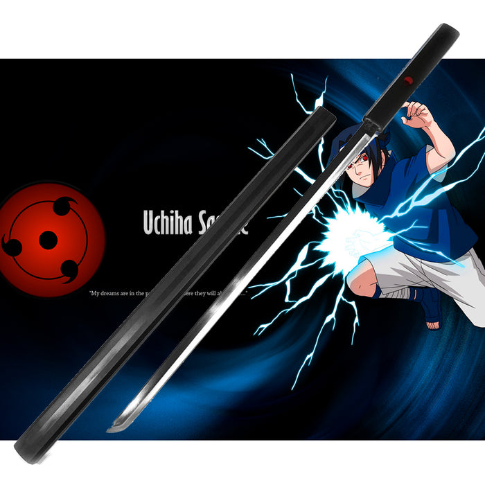 Strong 1045 Carbon Steel Hand Forged Made Naruto Sasuke Uchiha sharpened Metal sword NIDAI KITETSU - 240BK