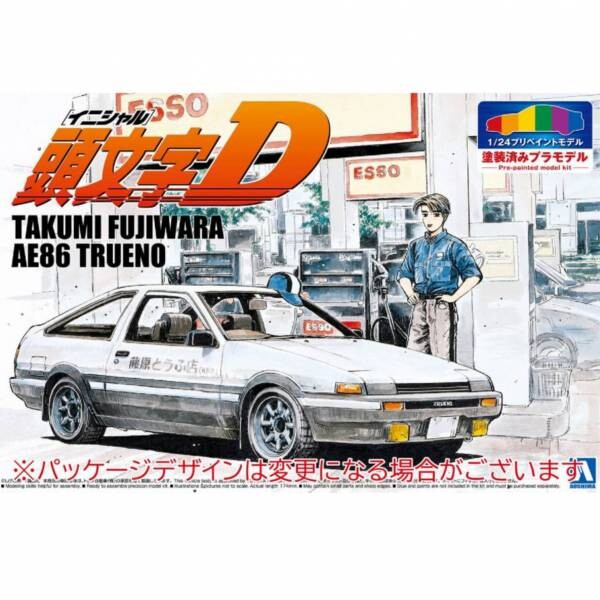 AOSHIMA Initial D Pre-Painted Takumi Fujiwara's AE86 Toyota Trueno 1/24 Scale Model Kit