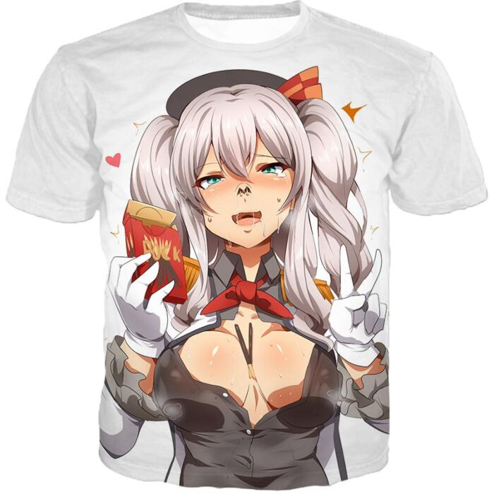 NIME AHEGAO HENTAI Kantai Collection 3D PRINT PULLOVER T-SHIRT CLOTHES