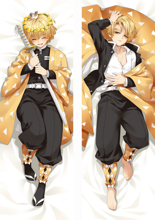 Demon Slayer Zenitsu Dakimakura Hugging Peach Skin Body Pillow (D46)