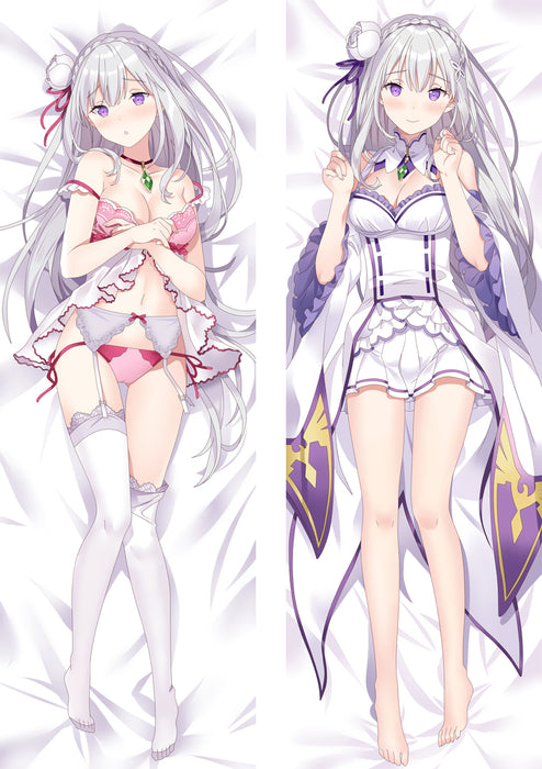 Re Zero Emilia Dakimakura Hugging Peach Skin Body Pillow (R5)