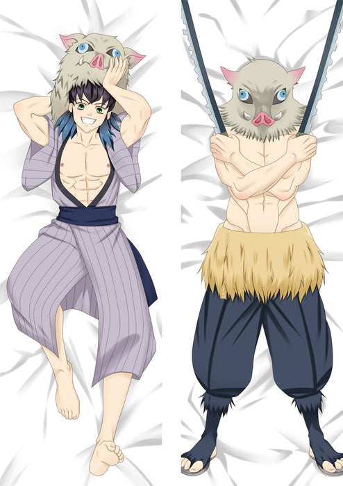 Demon Slayer Inosuke Dakimakura Hugging Peach Skin Body Pillow (D44)