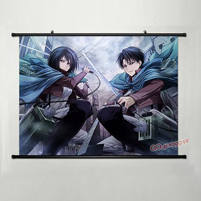 Wall Scroll – Attack On Titan Levi & Mikasa