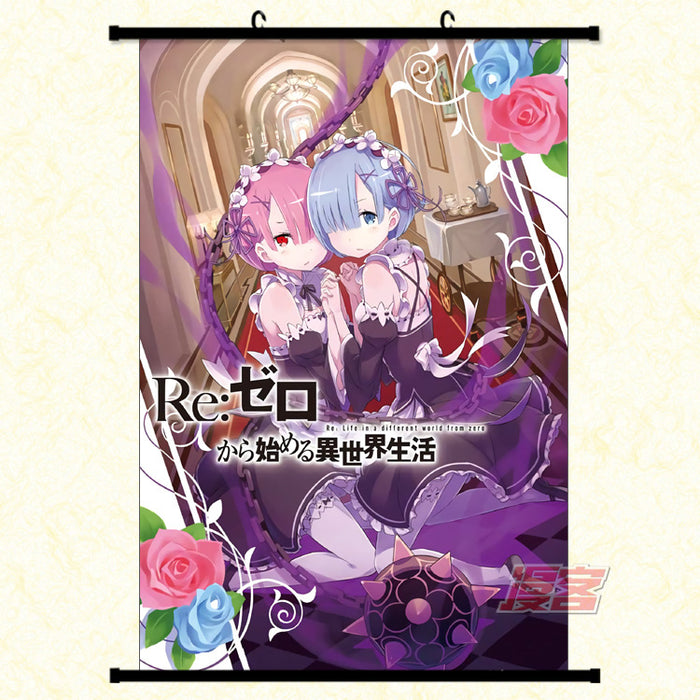 Wall Scroll - Re Zero Rem& Ram