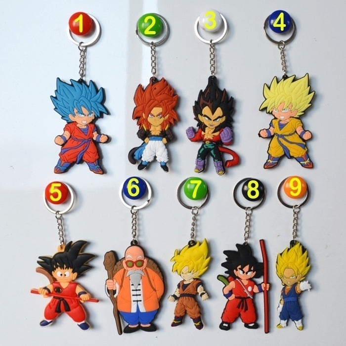 Dragon Ball Z Pvc Model Keychain Double Sides Silicone accessories