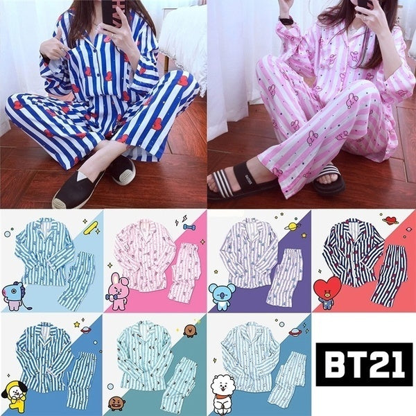 Kpop BTS Bangtan Boys BT21 Pajamas Sleepwear Pyjamas