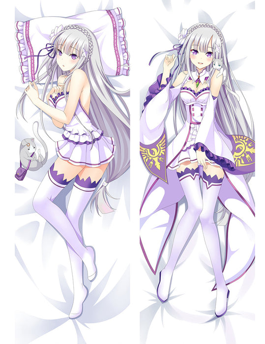 Re Zero Emilia Dakimakura Hugging Peach Skin Body Pillow (R3)