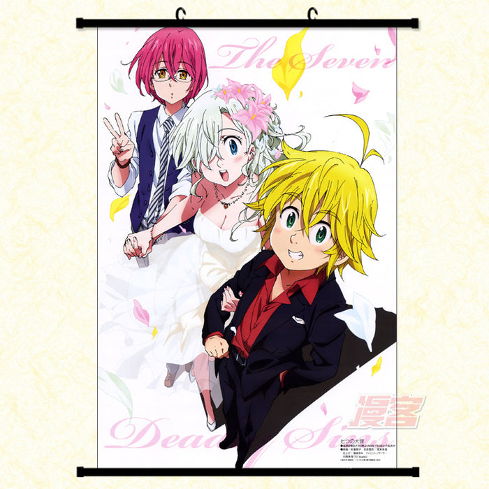 Wall Scroll - Seven Deadly Sins Meliodas & Elizabeth