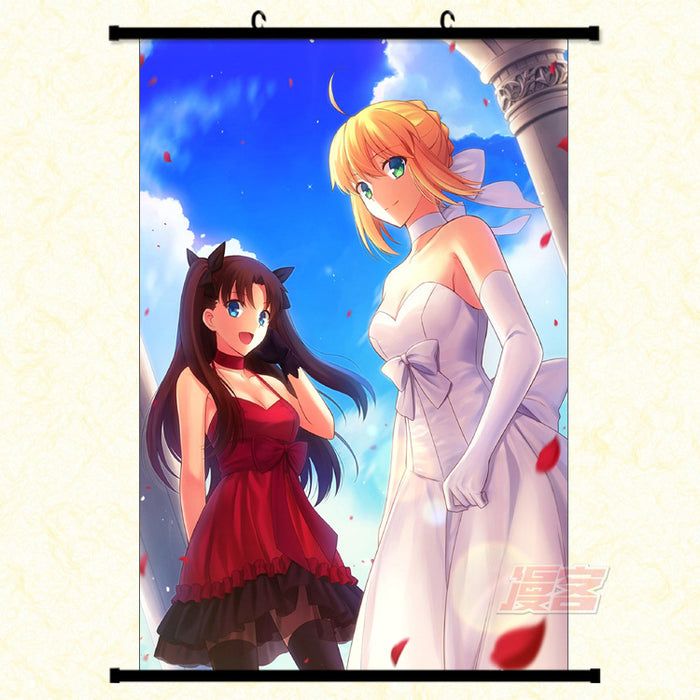 Wall Scroll - Fate Rin Tohsaka & Saber