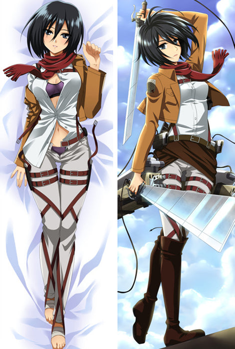 Attack on Titan Mikasa Ackerman Dakimakura HUGGING PEACH SKIN BODY PILLOW (A12)