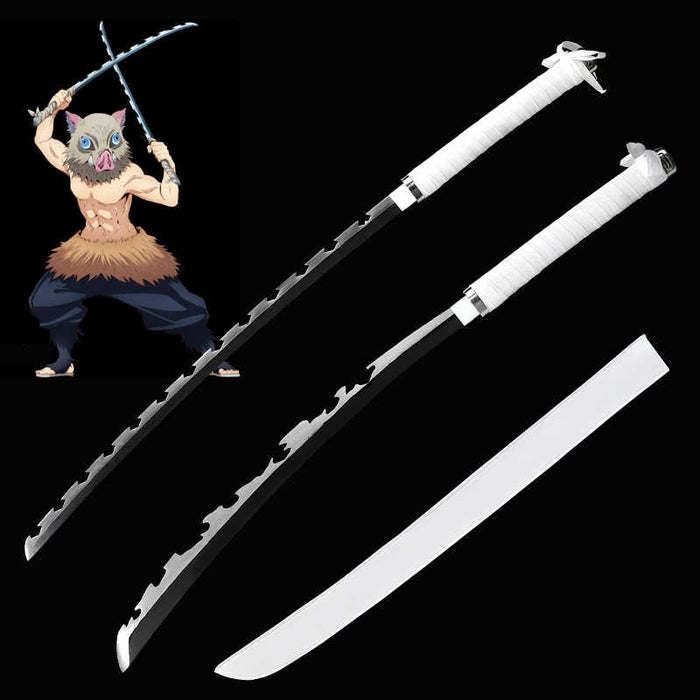 Metal Sword Demon Slayer - Inosuke Hashibira Grey Nichirin Katana 1 Piece