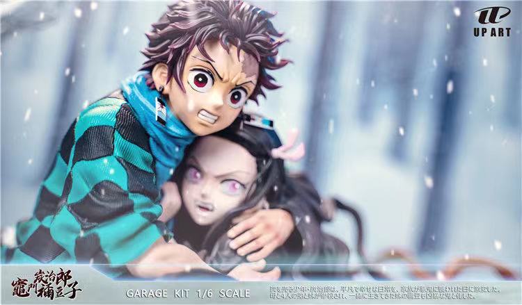 GK Garage Kit Resin Figure Up Art Studio - Demon Slayer Kamado Tanjiro And Nezuko