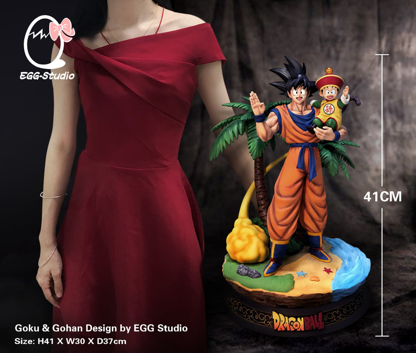 Pre-Order GK Garage Kit Resin Figure Egg Studio – Teen Goku and kid Gohan on Training Island