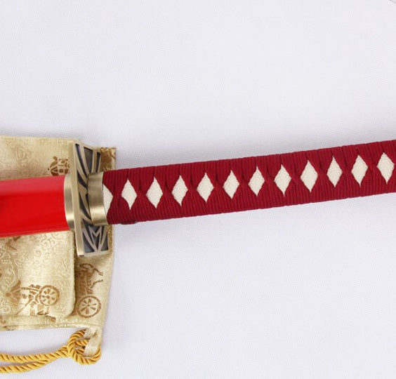 Metal Sword - Bleach- Abarai Renji Zabimaru Steel Blade Red Scabbard 427