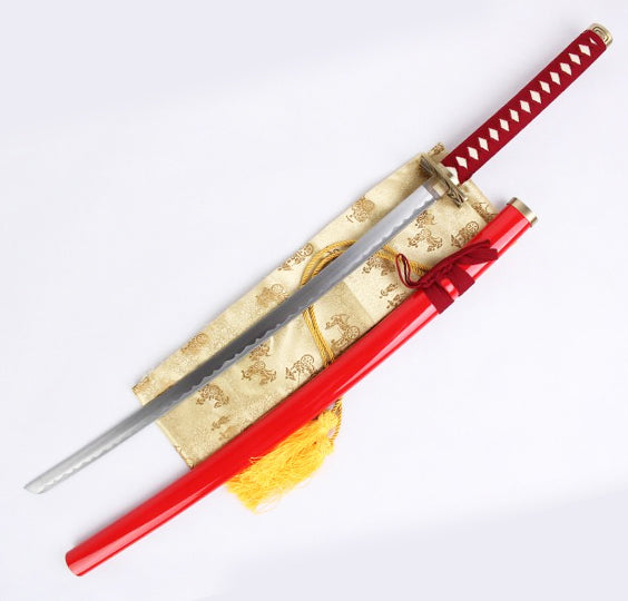 Metal Sword - Bleach- Abarai Renji Zabimaru Steel Blade Red Scabbard 427