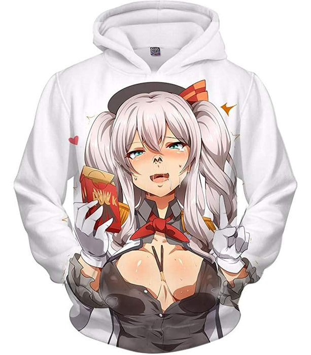 ANIME AHEGAO HENTAI  Kantai Collection 3D PRINT PULLOVER HOODIE JUMPER CLOTHES