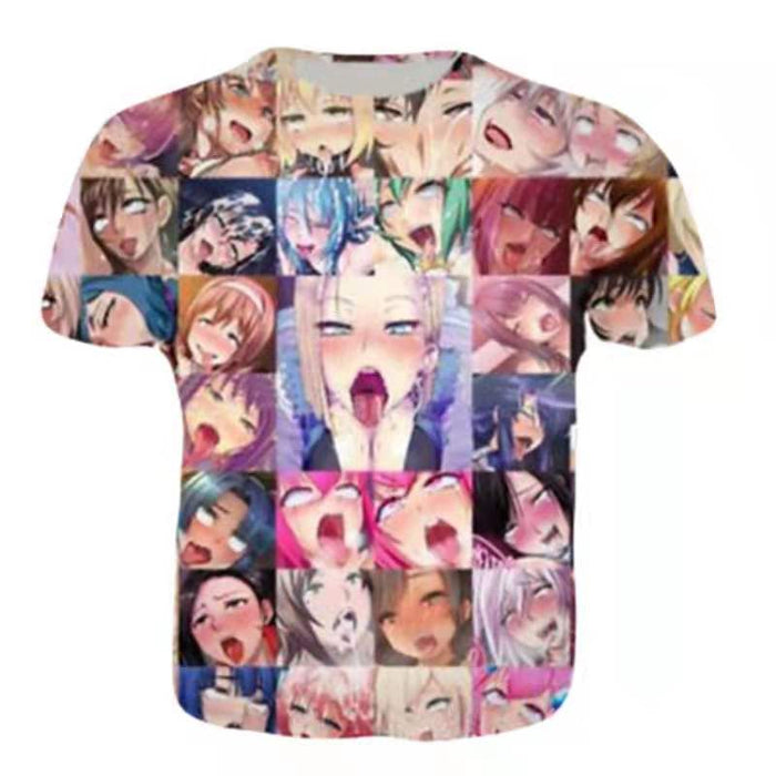 ANIME AHEGAO HENTAI  3D PRINT PULLOVER T-SHIRT CLOTHES