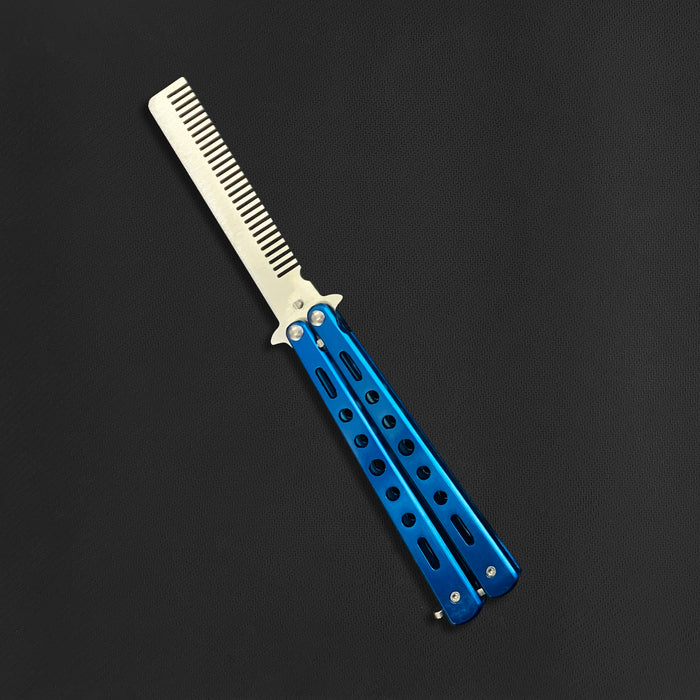 COMB HOLE BUTTERFLY KNIFE (Blunt Blade - Non sharp).