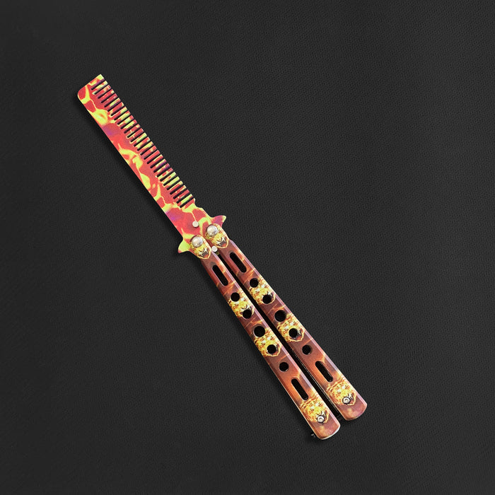 COMB HOLE BUTTERFLY KNIFE (Blunt Blade - Non sharp).