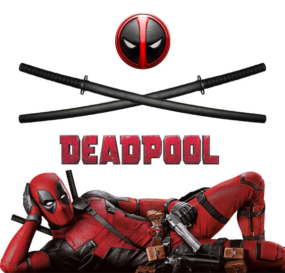 Metal Sword - Marvel Deadpool Double Twin Katana Sword Set 317a