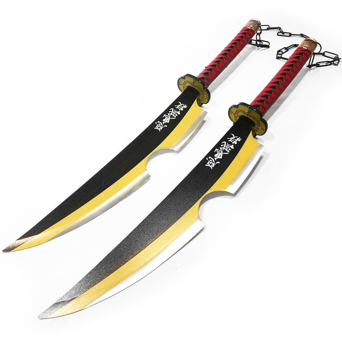 Metal Sword - DEMON SLAYER - Tengen Uzui METAL TWIN Sword DOUBLE Metal SWORD