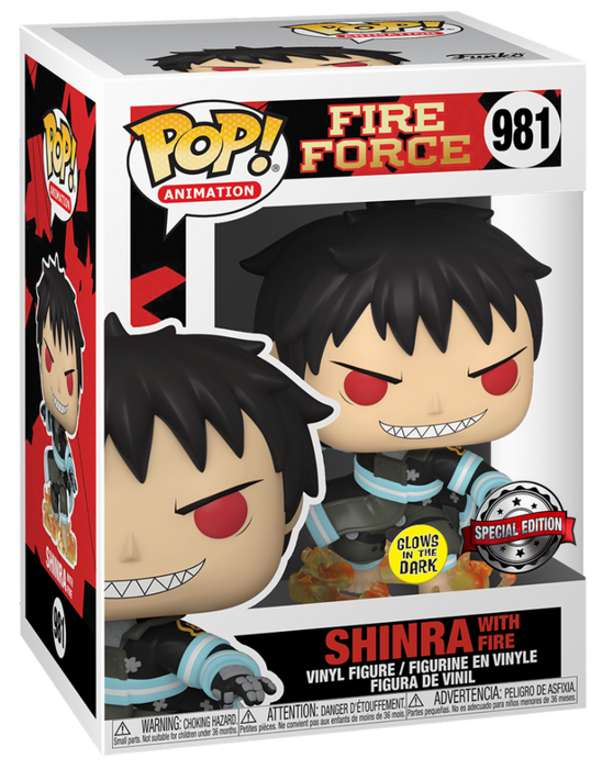 FUNKO Pop! Animation: Fire Force -981 Shinra (With Fire) GLOWS IN THE DARK SPECIAL EDITION