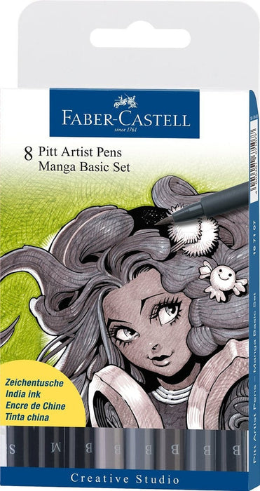 Faber-Castell - Pitt Artist Pens Manga Basic Set - B 232, 233, 235, 272, 273, 199