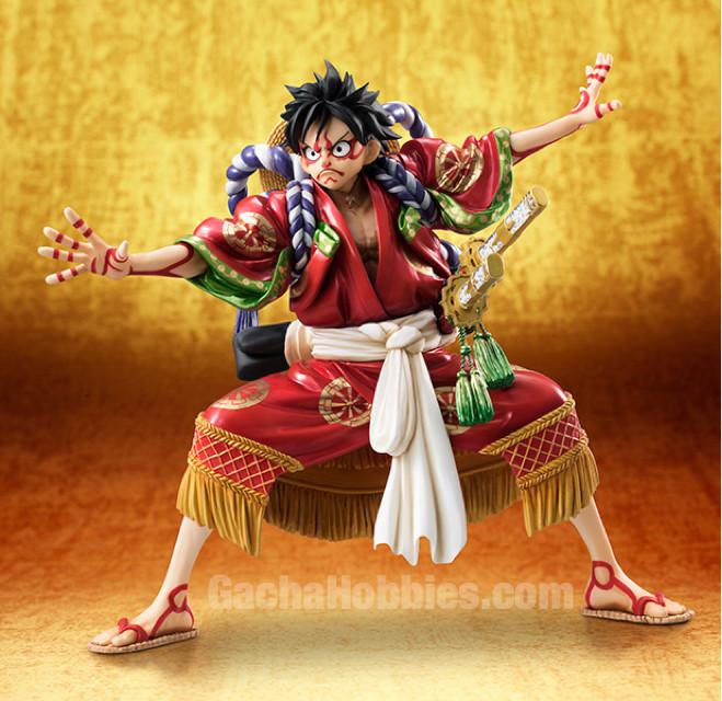 In stock Mega House Portrait Of Pirates One Piece Kabuki Edition Monky D. Luffy Limited Figure POP