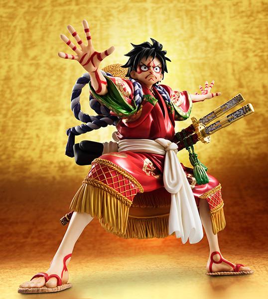 In stock Mega House Portrait Of Pirates One Piece Kabuki Edition Monky D. Luffy Limited Figure POP