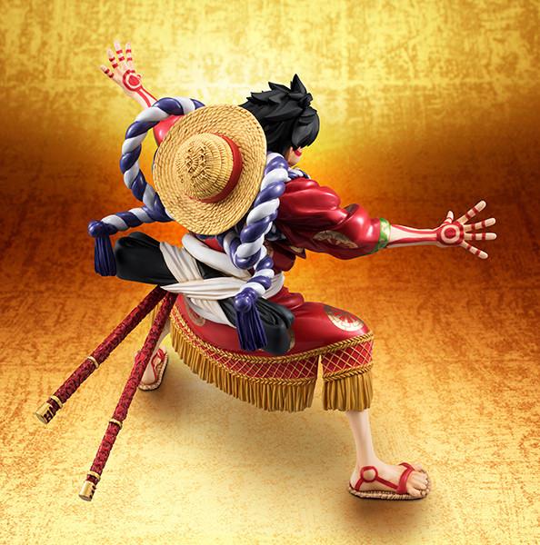 In stock Mega House Portrait Of Pirates One Piece Kabuki Edition Monky D. Luffy Limited Figure POP