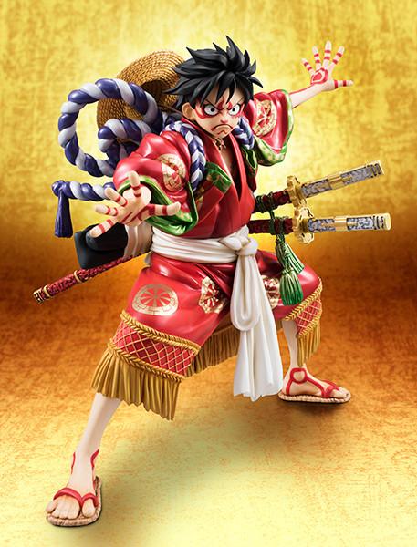 In stock Mega House Portrait Of Pirates One Piece Kabuki Edition Monky D. Luffy Limited Figure POP