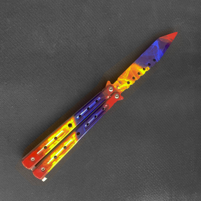 SQUARE HEAD BUTTERFLY KNIFE (Blunt Blade - Non sharp).