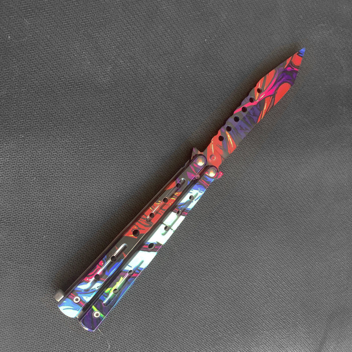 SQUARE HEAD BUTTERFLY KNIFE (Blunt Blade - Non sharp).